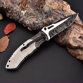 Zakmes - Army - Damascus Print - Survival - Outdoor Mes - Kampeer Mes - Pocket Knife - Vlijmscherp - Stoer - Hunting Knife - Kamperen - 20cm - Cadeau Tip