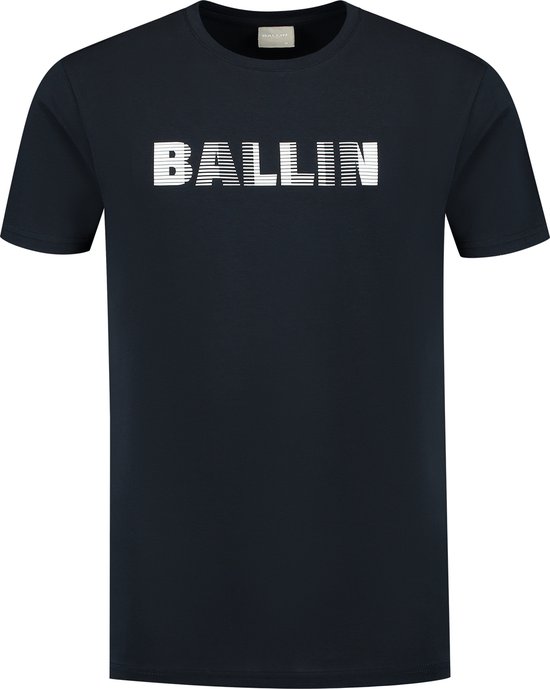 Ballin Amsterdam - Heren Regular fit T-shirts Crewneck SS - Navy - Maat XL