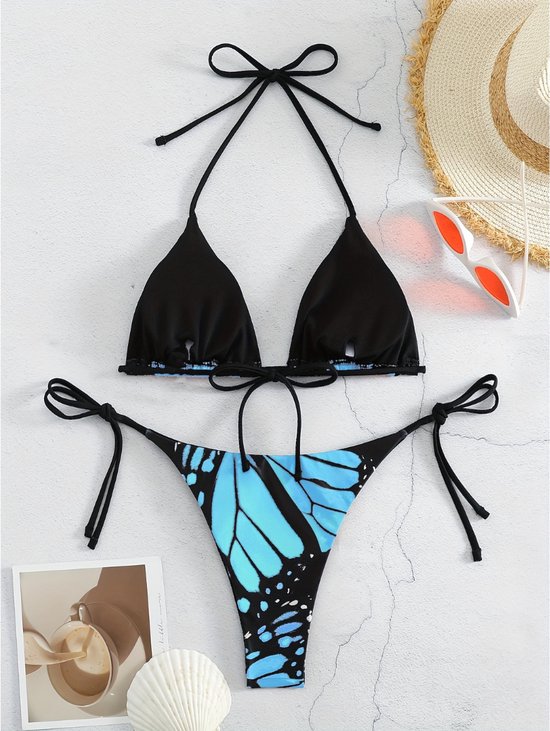 Livano Bikini Femme – Bikini Filles – Maillot de Bain – Push Up – Maillot de Nager – Set Sexy – Haut et Bas – Blauw – Taille S