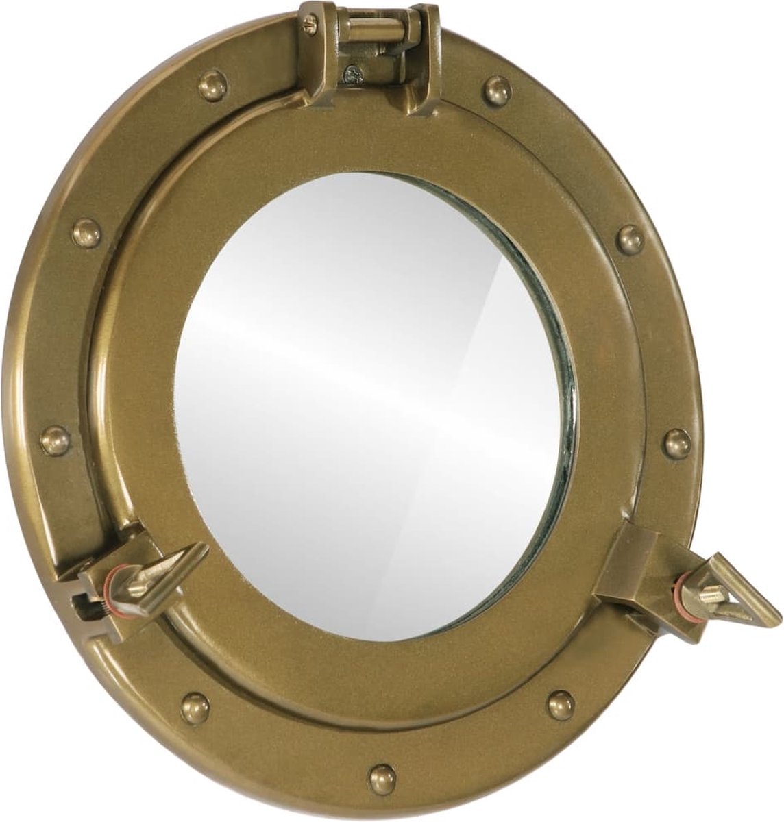 vidaXL - Wandspiegel - patrijspoort - Ø30 - cm aluminium - en - glas