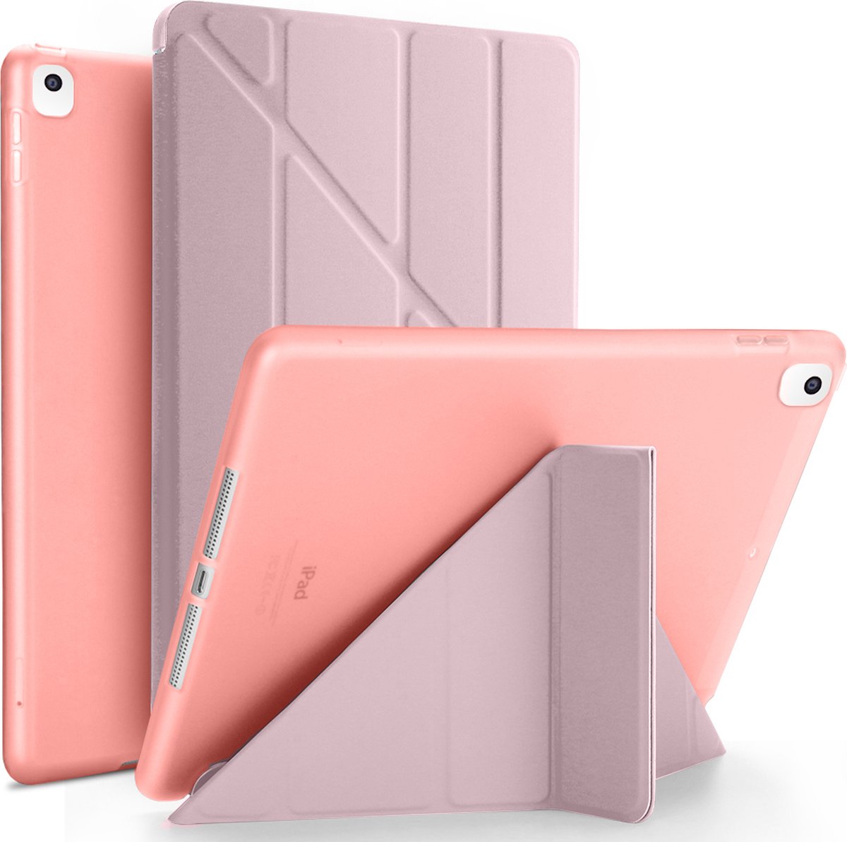 Tablet Hoes geschikt voor iPad Hoes 2019 - 7e Generatie - 10.2 inch - Smart Cover - Goud Roze