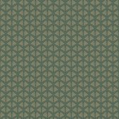Grafisch behang Profhome 379575-GU vliesbehang licht gestructureerd design glanzend groen goud 5,33 m2