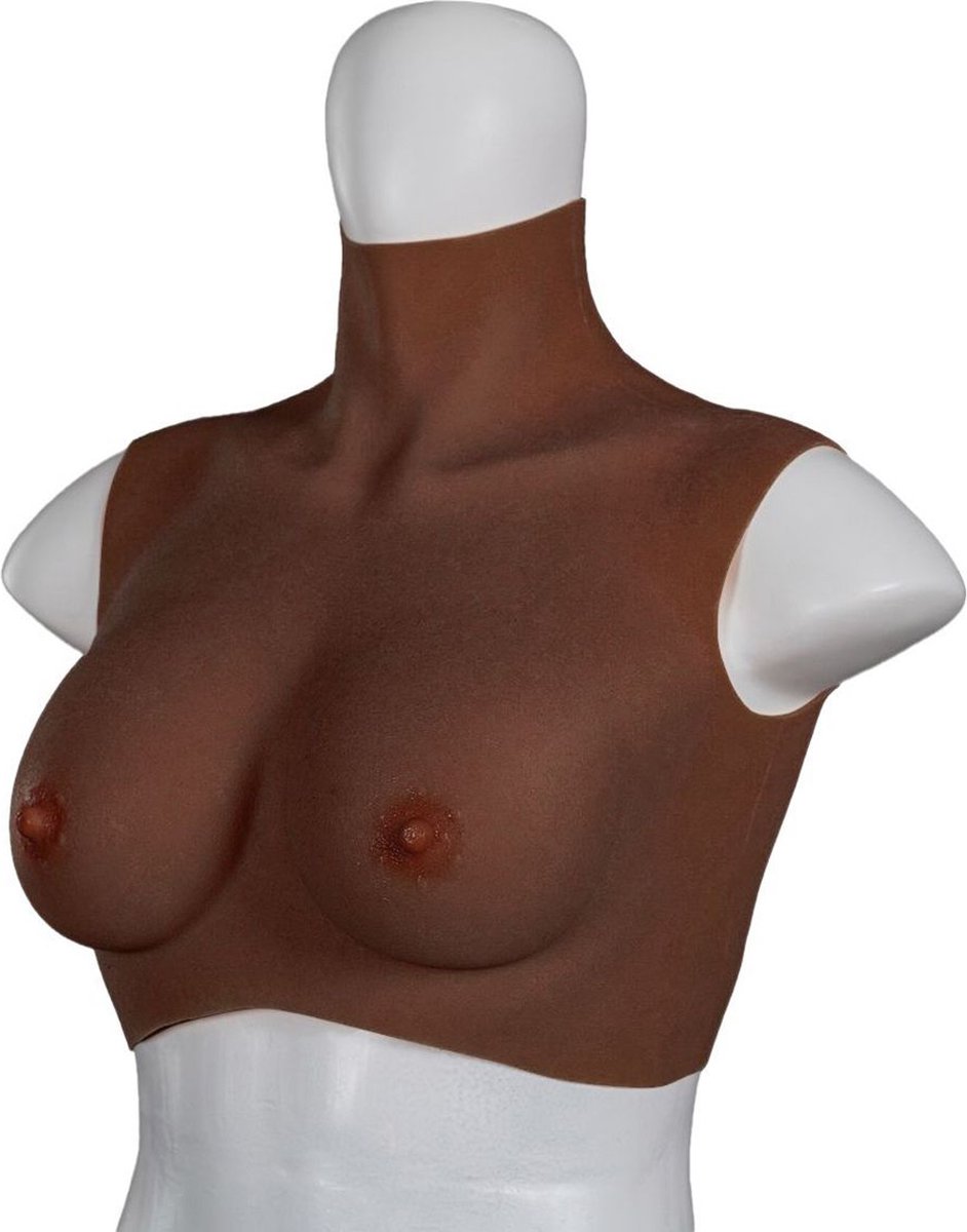 Goedkoopste XX-DreamToys - Ultra Realistische Bodysuit - Drag - Bovenlijf Met Borsten - Bruin - Maat S