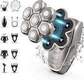 Scheerapparaat Mannen - Skull Shaver - Trimmer - 7D-Rotatiekop - Led-Energie - PX7 Waterdicht, USB Type-C - Verstelbare Snelheid Grijs