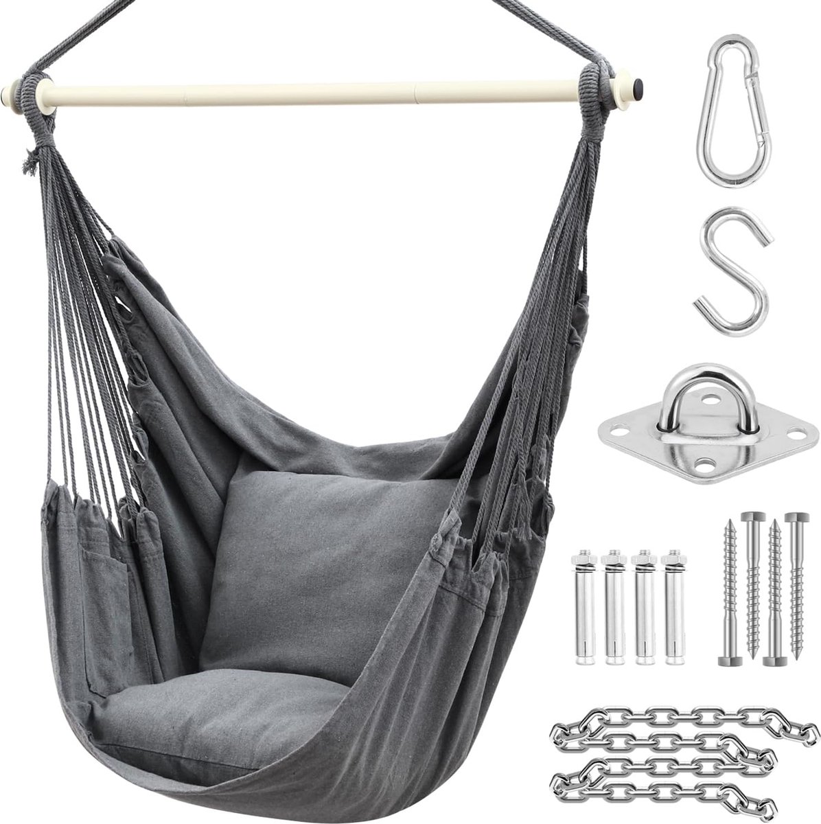 Bol.com Hangmat Stoel Relax Swing - Comfortabel en Duurzaam - Katoen aanbieding