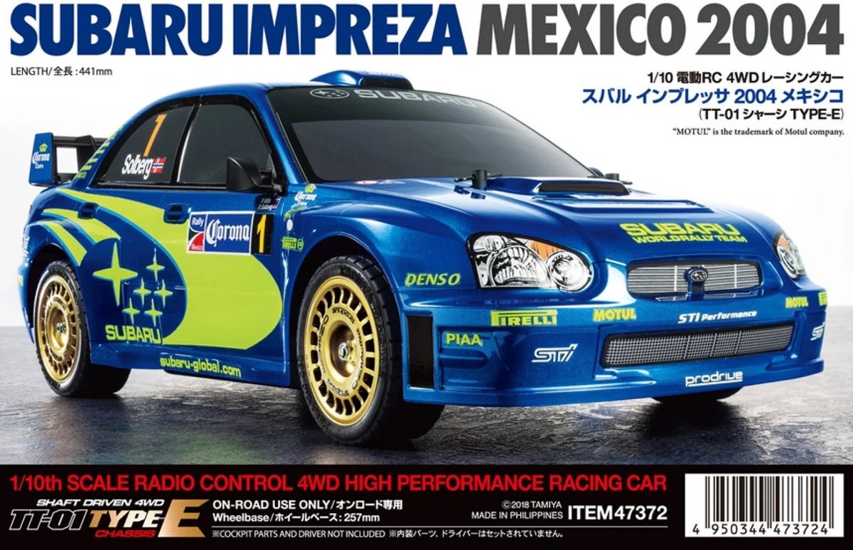 Tamiya Radiografisch Bestuurbare 1 10 Subaru Impreza WRX TT-01E 47372 ( Bouwdoos )