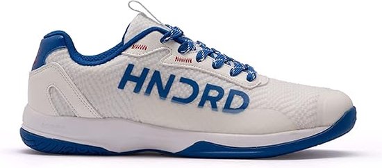 HUNDRED Xoom Pro Non-Marking professionele badmintonschoenen voor heren (wit/blauw, maat: UK 4/US 5/EU 38) | Materiaal Bovenwerk: mesh, TPU en synthetisch leer, Zool: rubber en phylon |