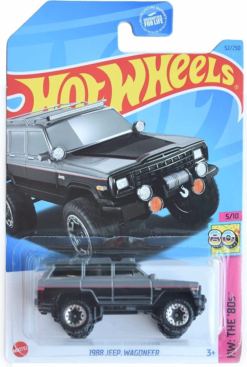 HOT WHEELS JEEP 1988 WAGONEER GREY 52/250 1:64 HW THE 80's 5/10