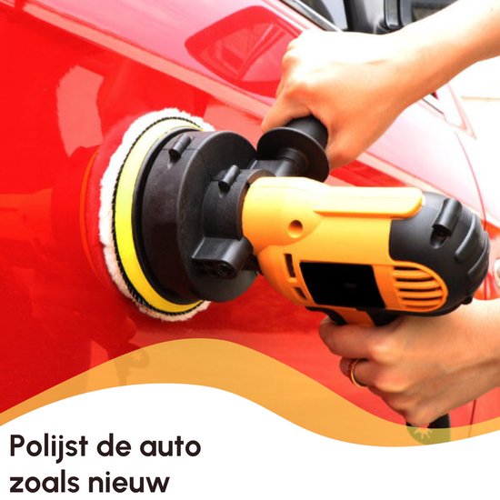 Polijstmachine - Poetsmachine Auto - 6 Polijstschijven - 1400W Krachtig - Polier - Met Ebook
