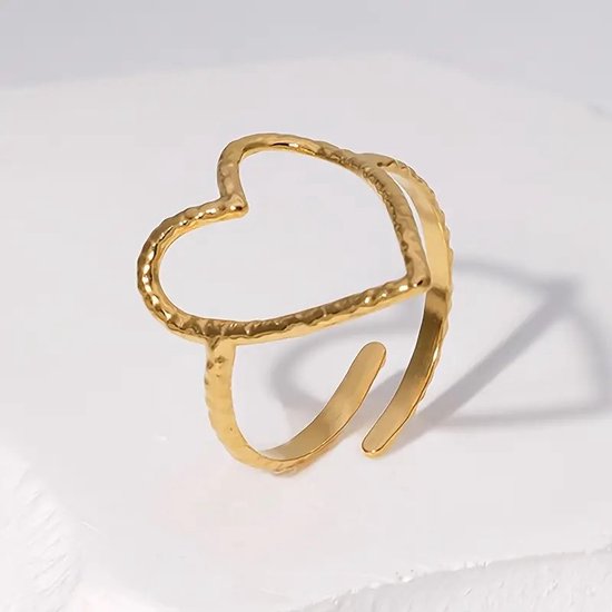 Zilveren ring Love month stone hart