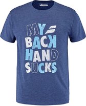Babolat Message T-shirt 'Mon revers est nul' - bleu - taille L