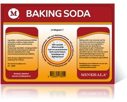 Minerala Baking Soda - Food Grade - 2,5 kg - Zuiveringszout - Natriumbicarbonaat - E500(ii) - Hersluitbare verpakking - Premium kwaliteit - Herkomst Europa - Bakken - schoonmaken - persoonlijke verzorging