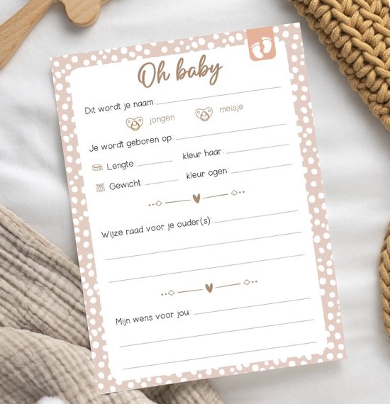 Babyshower invulkaarten 10 stuks | babyshower | babyshower ...