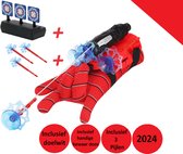Web Shooter - Inclusief Target – Inclusief 3 Pijlen – Inclusief Zuignap – Launcher – Speelgoed – Speelgoed Voor Kinderen - Gebaseerd Op Spiderman – Blauw Rood – Voor Buiten En Binnen - Spidey