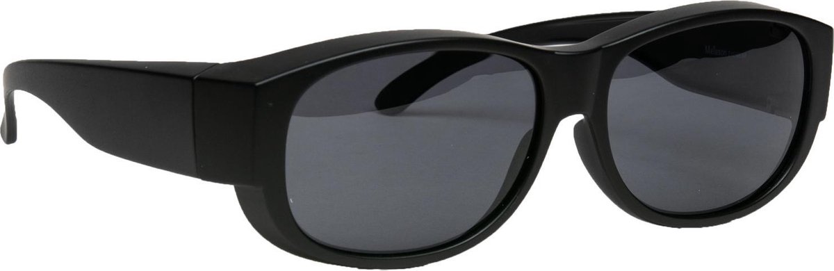 Melleson Eyewear Overzetzonnebril Groot - Zwart - Gepolariseerd - 100% UV-A en UV-B Bescherming - Inclusief Microvezel Pouch