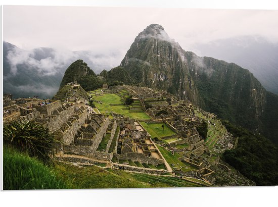 PVC Schuimplaat- Machu Picchu Ruïne in Peru - 75x50 cm Foto op PVC Schuimplaat