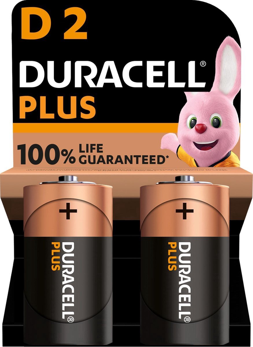 Duracell Plus Alkaline D batterijen - 2 stuks - Duracell
