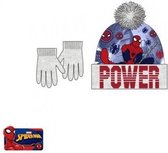 Spiderman - winterset - grijs - muts en handschoenen - maat 52