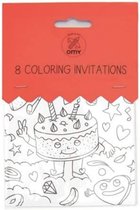 OMY set of 8 invitation cards to color paper colorful 49.5 x 11.5 x 21 cm