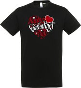 T-shirt Happy Valentines Day | valentijn cadeautje voor hem haar | valentijn | valentijnsdag cadeau | Zwart | maat XXL