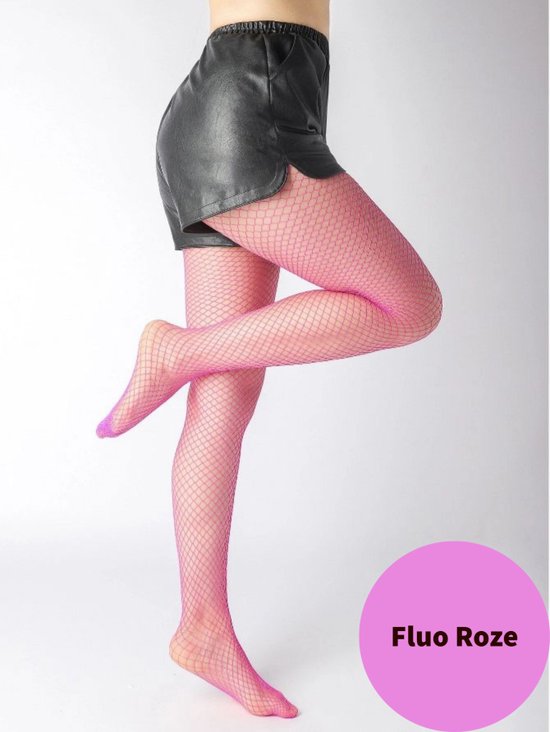 bewonderen hoop zoet Visnet Panty NEON FLUO ROZE - Stevige en Elastische Netpanty unisize |  Carnaval Outfit... | bol.com