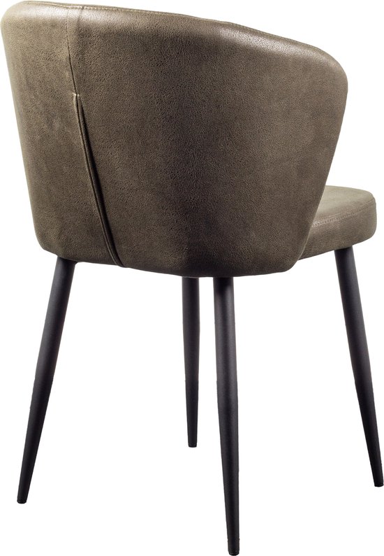 4 eetkamerstoelen in fluweel en goudkleurig metaal