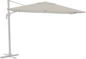 NATERIAL - Parasol rectangulaire AURA - L.290 x l.290 cm - 8,40 m² - Protection solaire 100% UV - Déperlant - Parasol flottant - Inclinable - Rotatif 360° - Aluminium Wit - Polyester - Wit