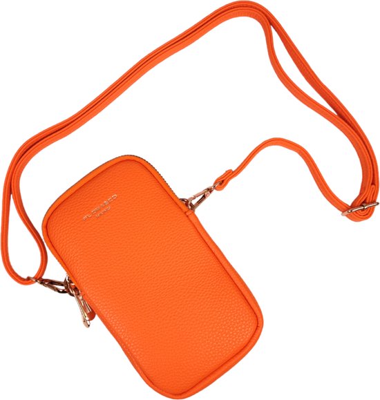Flora & Co - Paris - Handig Crossbody hand/telefoontasje voor mobiel - gsm - oranje