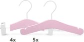 Relaxwonen - Baby kledinghangers - Set van 9 - Roze - Broek en kledinghangers - extra stevig