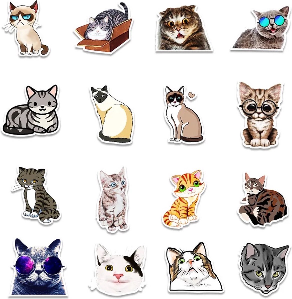 Stickerpakket 50 Stuks 50 Stuks DIY Schattige Cartoon PVC Stickers - Leuke Katten En Beren Voor Je Dagboek Of Planner In Roze Dierenstickers Decoratie
