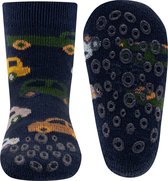 Chaussette Antidérapante Ewers - Bleu Foncé avec Voitures - Crampons Rampants - Crampons en Siliconen Antidérapant-18/19