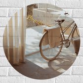WallClassics - Muursticker Cirkel - Fiets als Decoratiestuk in Huiskamer - 60x60 cm Foto op Muursticker