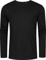 Zwart t-shirt lange mouwen en ronde hals merk Promodoro maat S