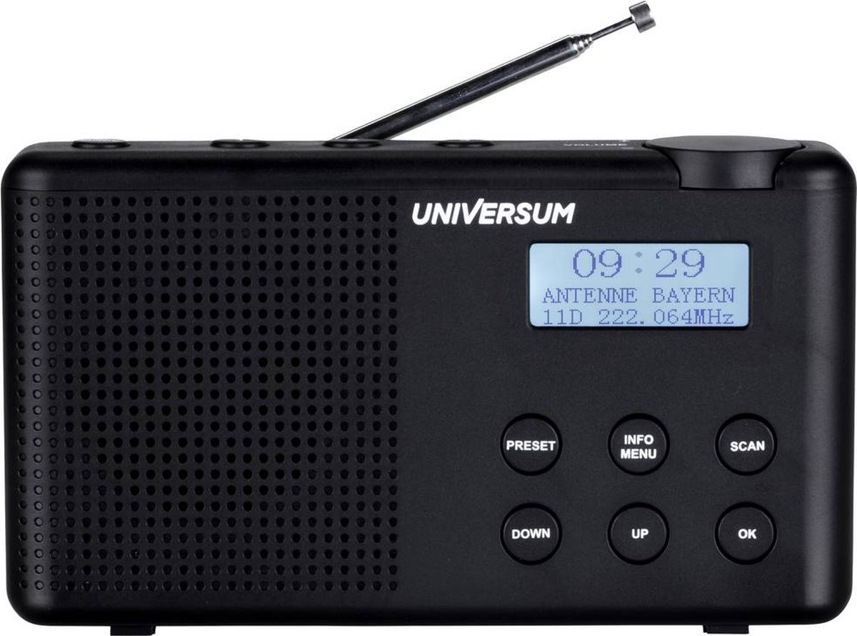 UNIVERSUM DR 200-20 Zakradio DAB+, VHF (FM) DAB+, FM Oplaadbaar Zwart