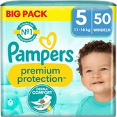 Pampers Babyluier Premium Protection Maat 5 Junior (11-16 kg), Big Pack, 50 Stuks