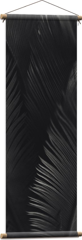 Textielposter - Zwarte Veren - 40x120 cm Foto op Textiel