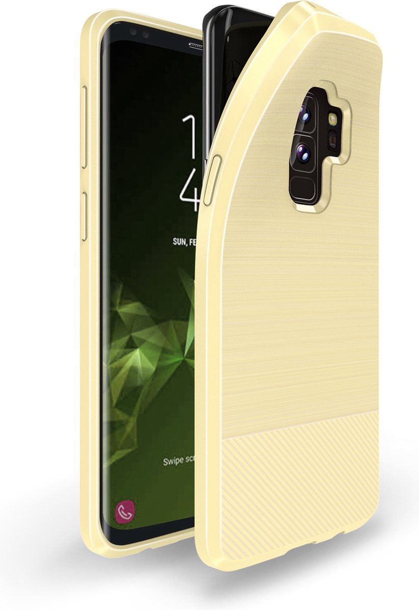 Samsung Galaxy S9 Plus TPU Hoesje Geborsteld Goud