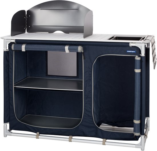 Campart KI-0753 campingkeuken – met wasbak – lichtgewicht – blauw
