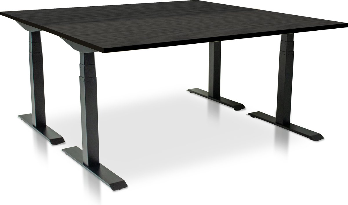 Zit-sta bureau elektrisch verstelbaar - MRC PRO NEN-EN 527 | 180 x 80 cm | frame zwart - blad zwart eiken | memory functie met USB | 150kg draagvermogen thumbnail 3