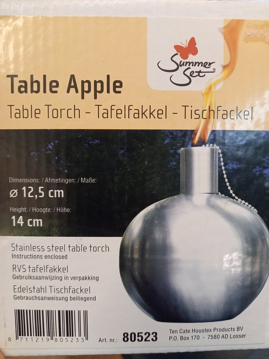 RVS Tafelfakkel Tafel Apple - Summer set