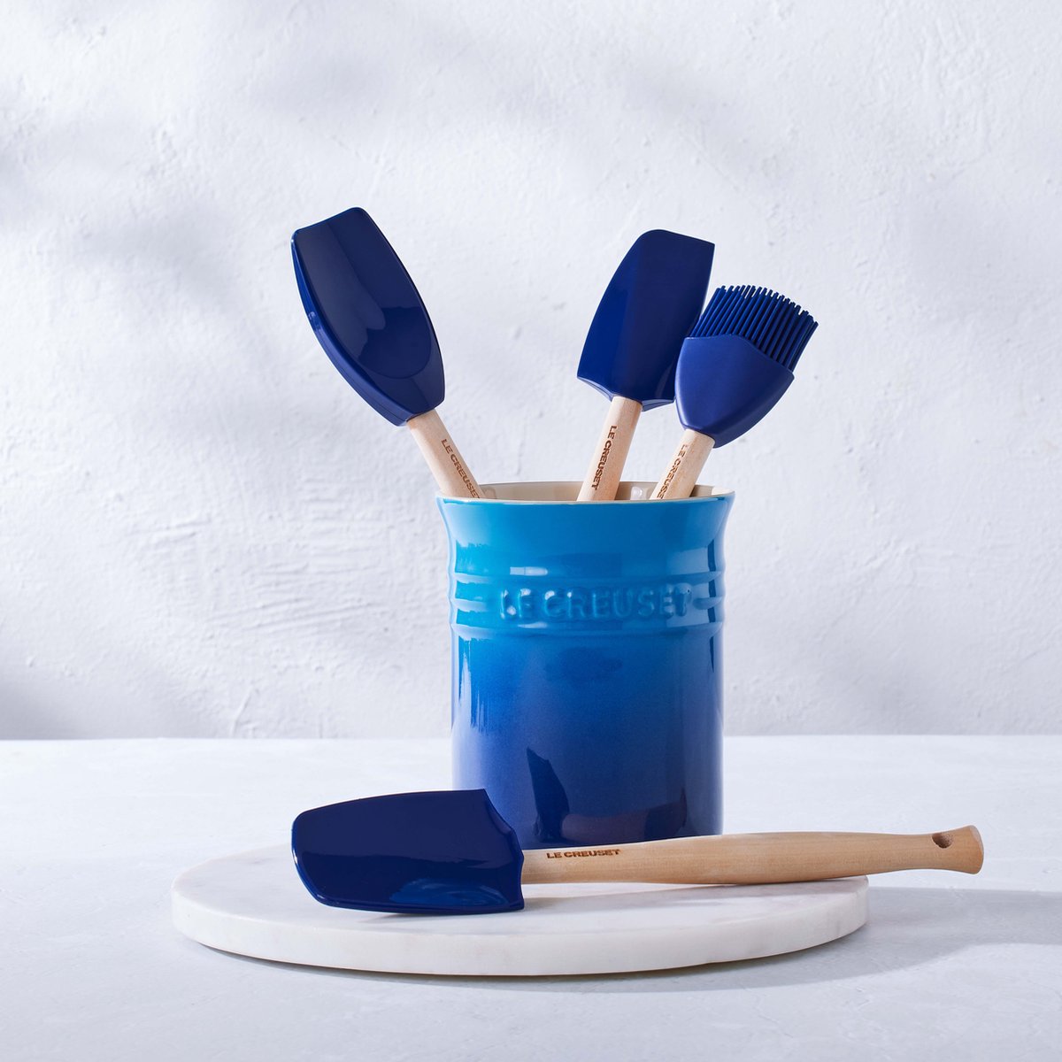 Le Creuset - Spatelset - Met spatelpot - Aardewerk - 5-delig - Azure