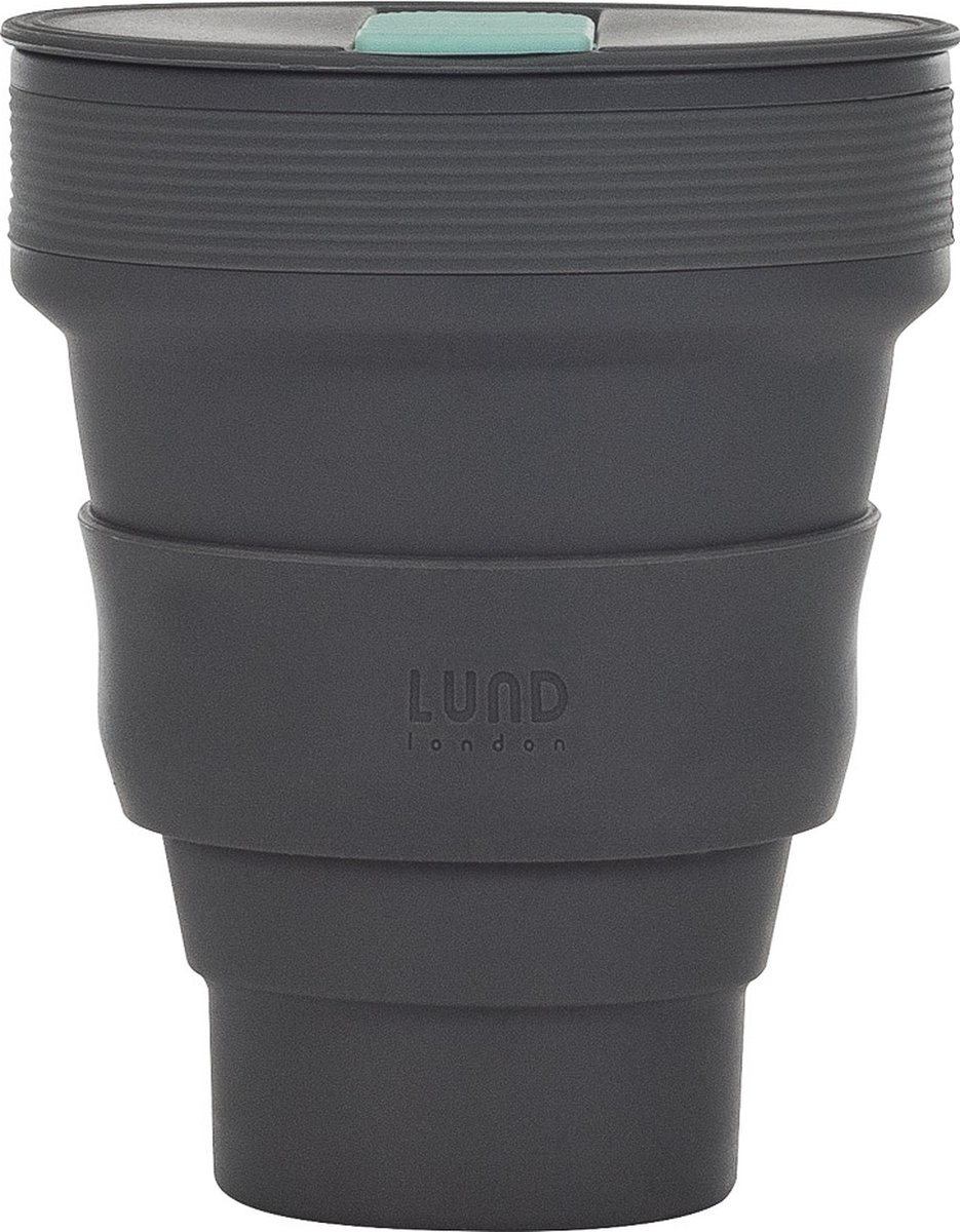 Lund London | Opvouwbare Beker | Koffiebeker To-Go | Silicone | 350 ML | Grijs