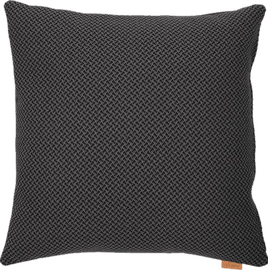 Pillooow - sierkussen Lodd - afm. 50x50cm kleur grijs/zwart + grijs leer