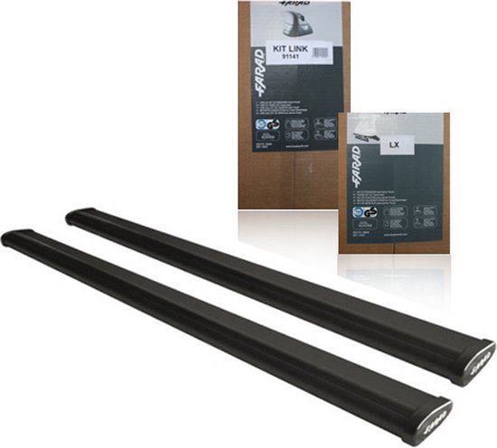 Galeries de toit Opel Crossland X MPV à partir de 2021 - Barre d'aile noire - avec sac de rangement pour barres de toit