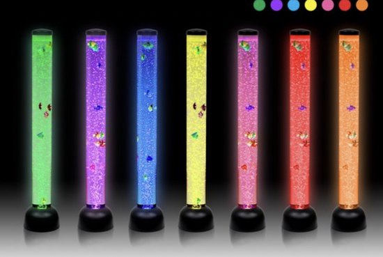Sensorische bellenbuis met visjes - 80 cm - Bubbelbuis sensorisch - Bubbelzuil - Waterzuil - Bubbelbuis - Snoezellamp - Snoezel verlichting - Glitterlamp - Bubbelunit - Zintuigelijk Stimulatie speelgoed