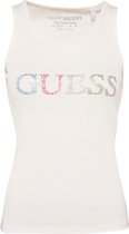 Guess Colorful Logo Tank Top Dames - Cream White - Maat S