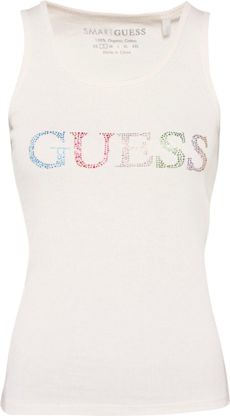 Guess Colourful Logo Tank Top Femme - White Crème - Taille S