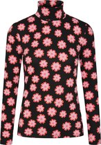 Pieces T-shirt Pcnala Ls High Neck Top Bc 17120376 Black/big Pink F Dames Maat - S