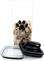 Airscape® Pet - Paw Print - BIG - 2,8 liter voorraadpot -voorraadbus - vershouddoos -voedselveilig - vacuümdeksel- BPA vrij - hondenvoer - kattenvoer - transparant met print
