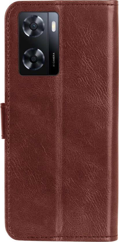 OPPO A57 Case Book Case Cover Wallet Cover Walletcase With 2x Screen Protector - OPPO A57 Cover Bookcase Case - Marron